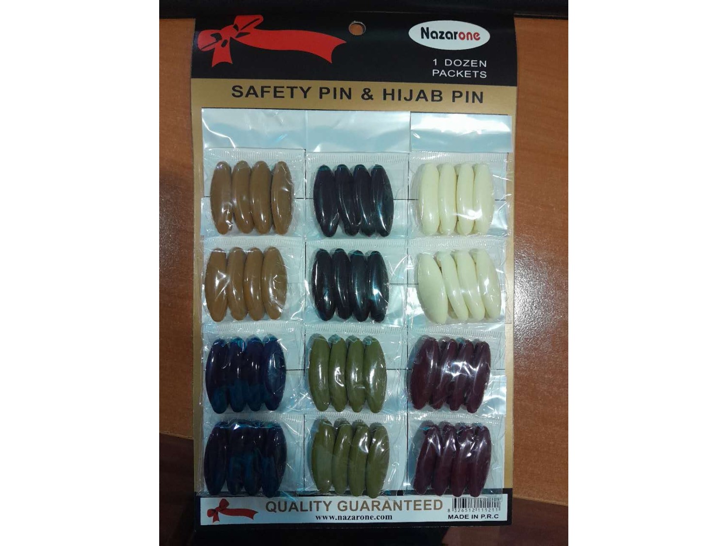 Eşarp İğne Badem 48Ad/Kartela Renkli