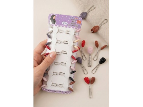 EŞARP KISKAÇ KLİPS 12'Lİ (3183-6)